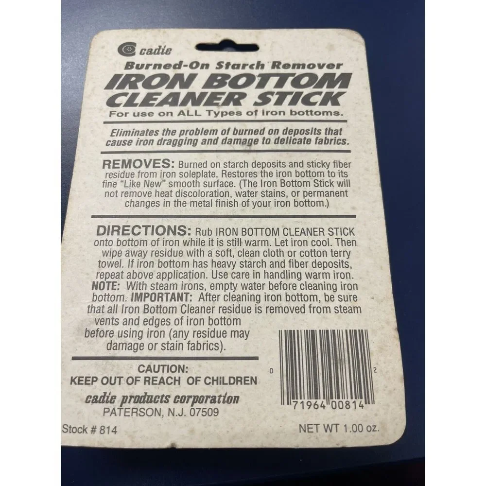 Vintage Steam Iron Bottom Cleaner Stick – Removes Build-Up Starch By Cadie‎